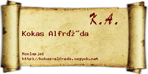 Kokas Alfréda névjegykártya